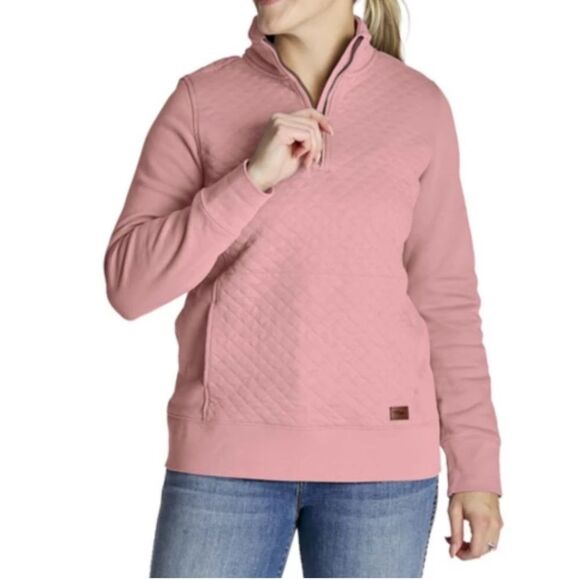 Women's L.L.Bean Quilted Pullover Long Sleeve 1/4 Zip - Picture 1 of 14